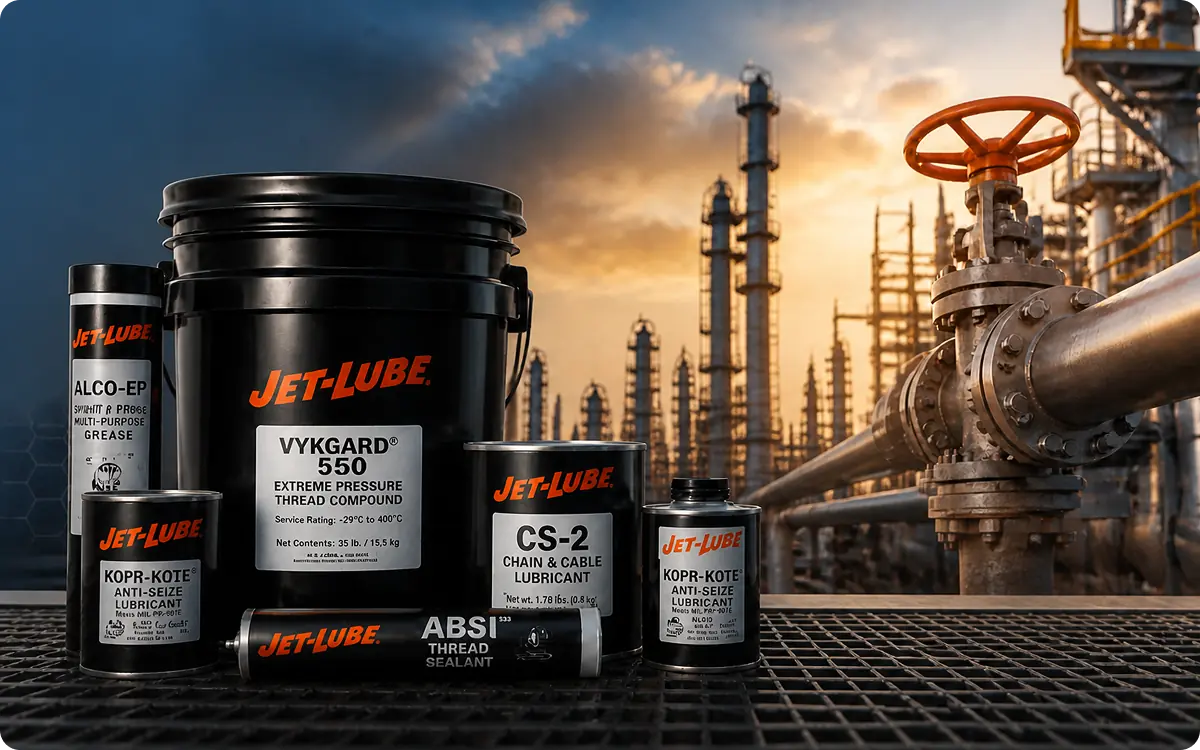 Поставка смазочных материалов Jet-Lube для нефтегазового оборудования